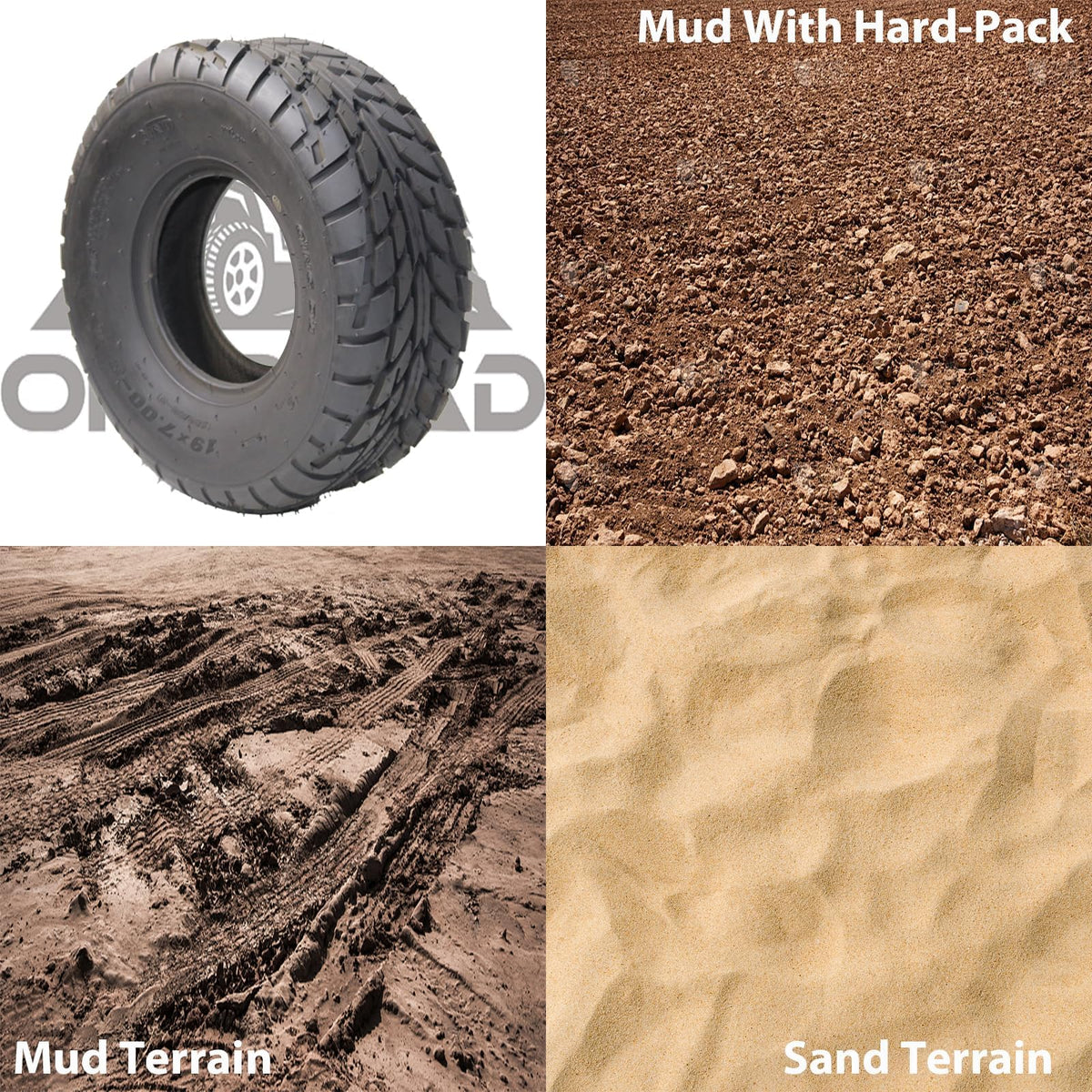 19X7-8 4-Ply All Terrain ATV UTV Tire, Pack of 2 H3600