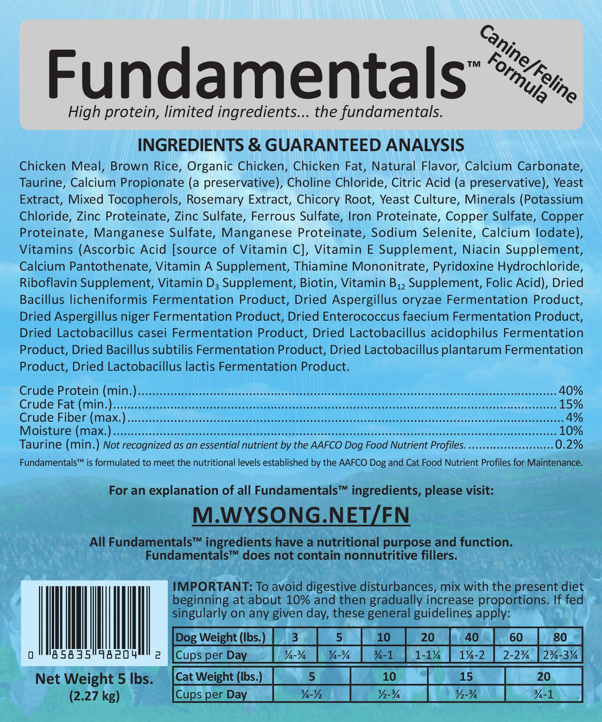 Dry Dog/Cat Food, 5 lb K80828
