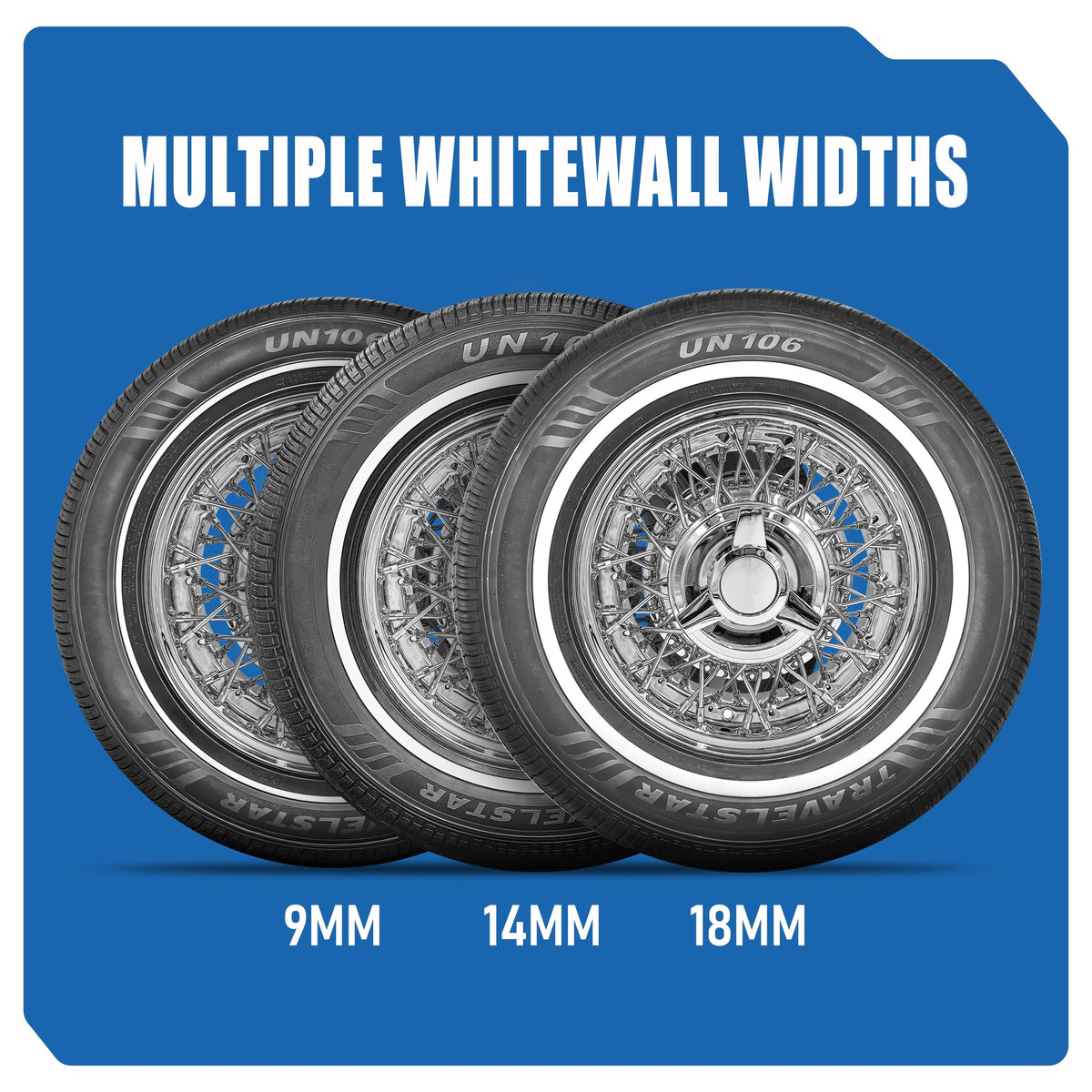 Set of 2 White Wall Tires M8755