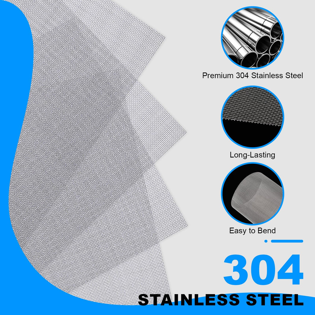 12×8 Inch 20 Mesh 304 Stainless Steel Wire Mesh Screen L8467