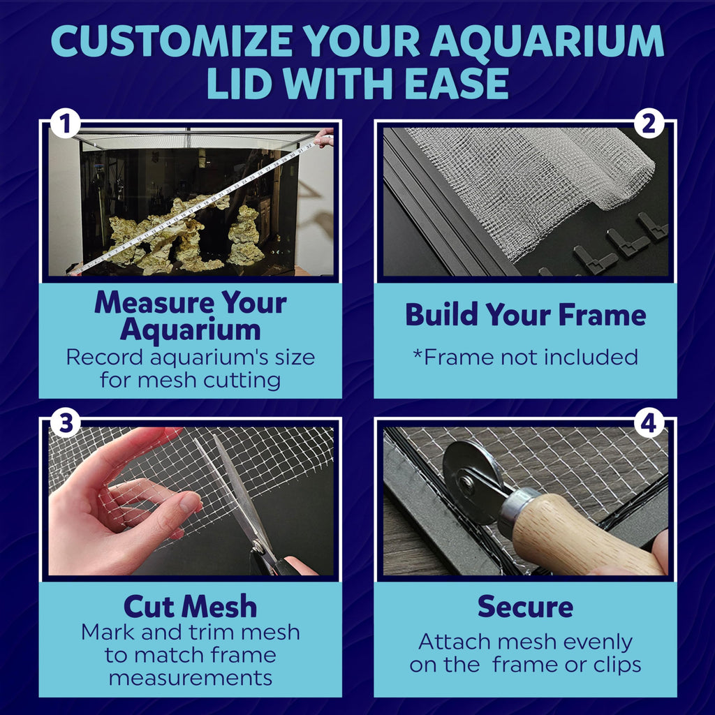 Aquarium Mesh Lid Clear Netting Top Cover 4x5 ft H14500