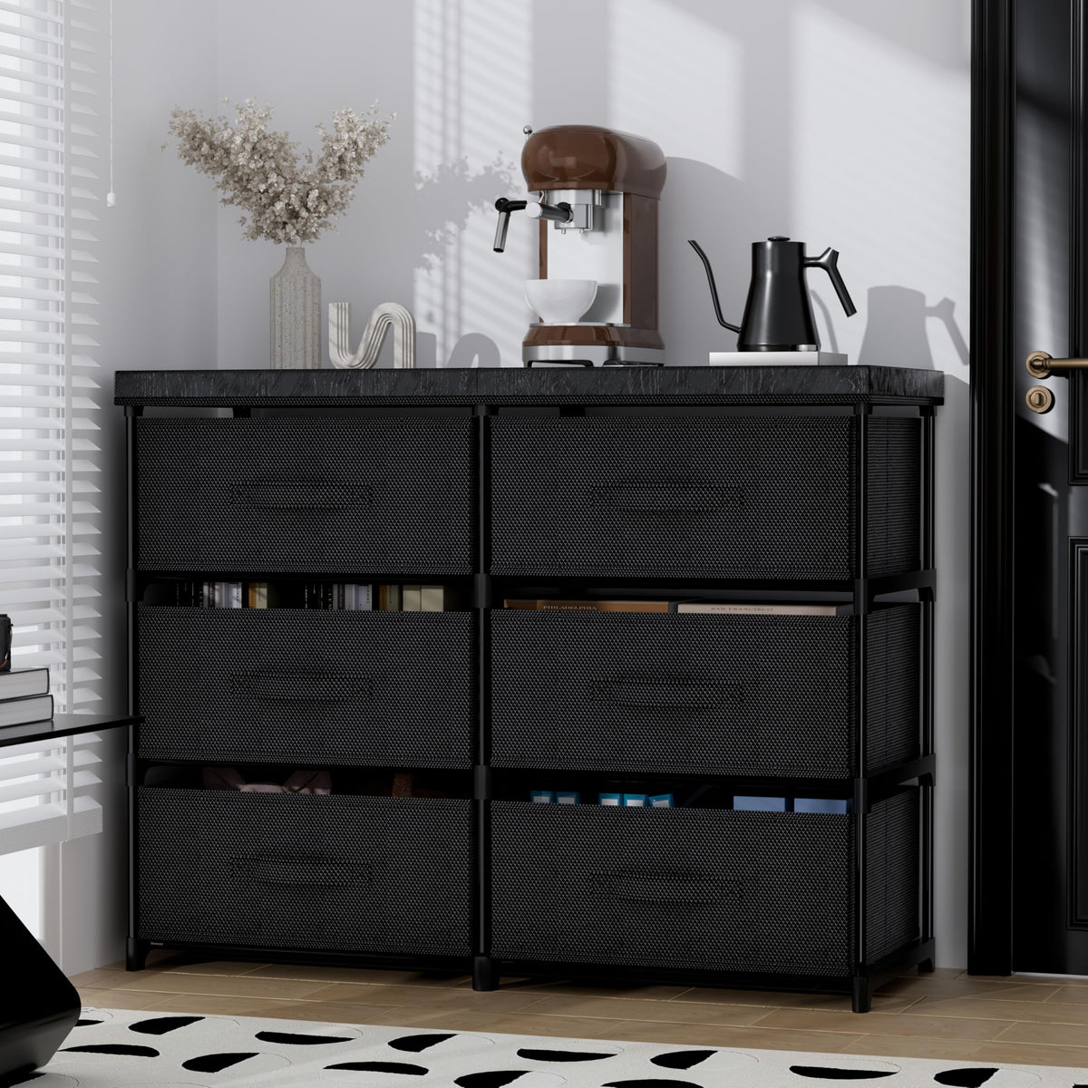 6 Drawer Fabric Dresser Storage Tower Y68766
