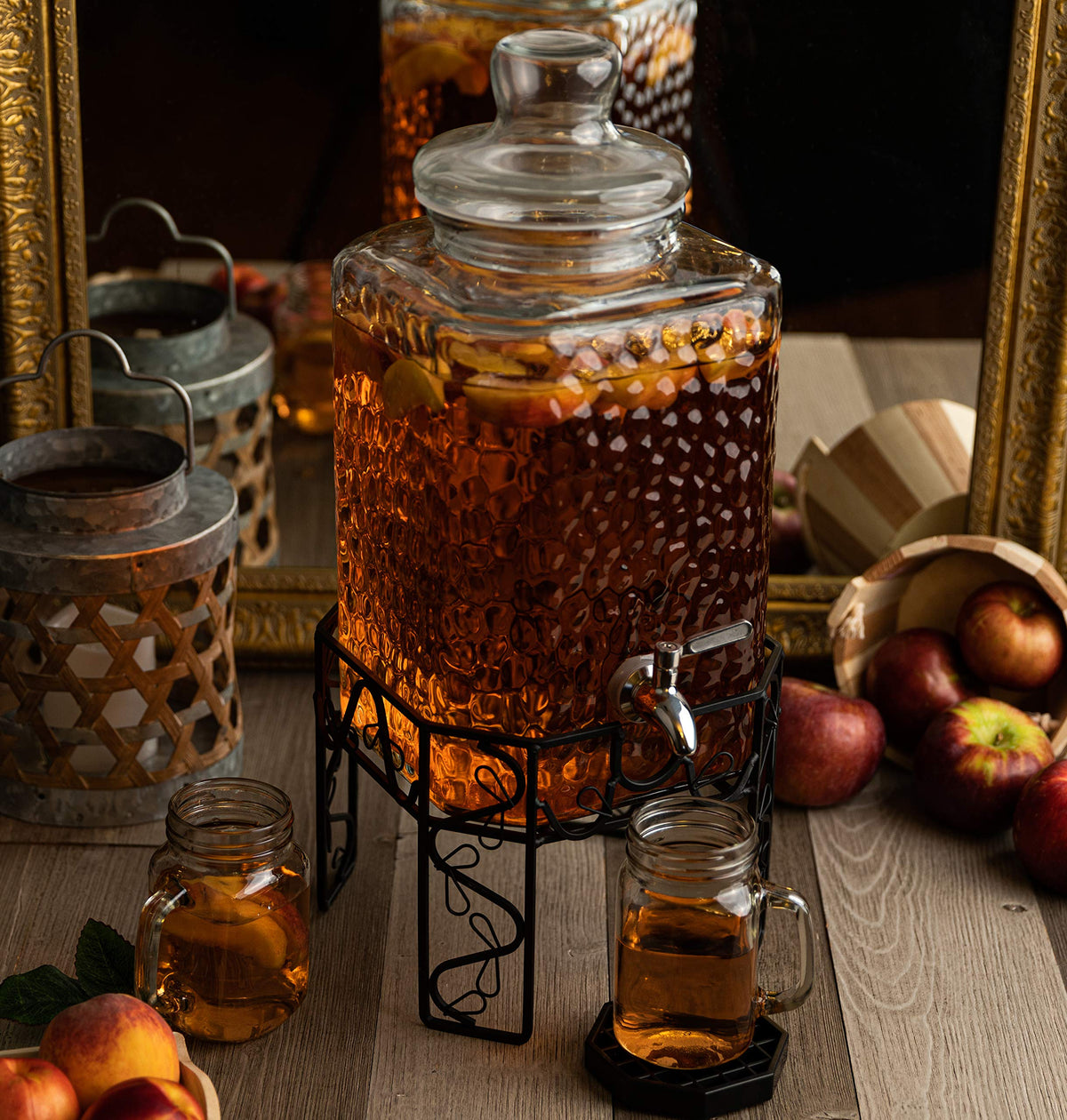 2.5 Gallon Glass Beverage Dispenser with Stainless Steel Spigot P4150