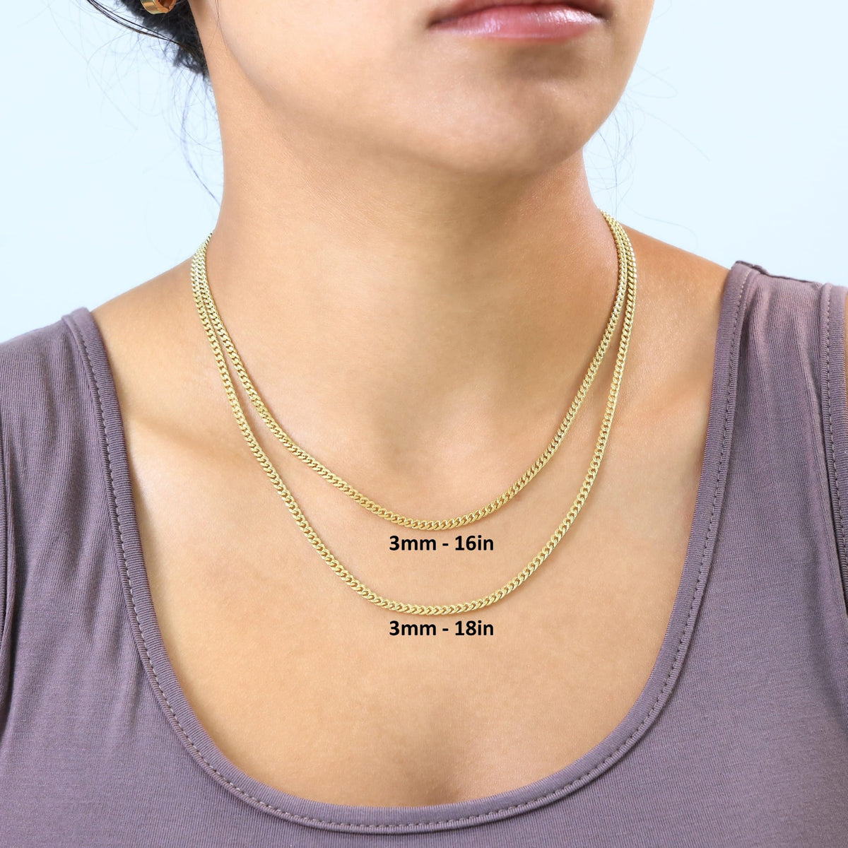 14k Yellow Gold Cuban Chain Necklace P111133