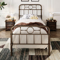 Twin Metal Platform Bed Frame with Vintage Headboard Y61136