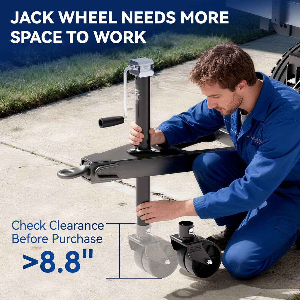 Dual 6" Trailer Jack Swivel Caster Wheel E6557