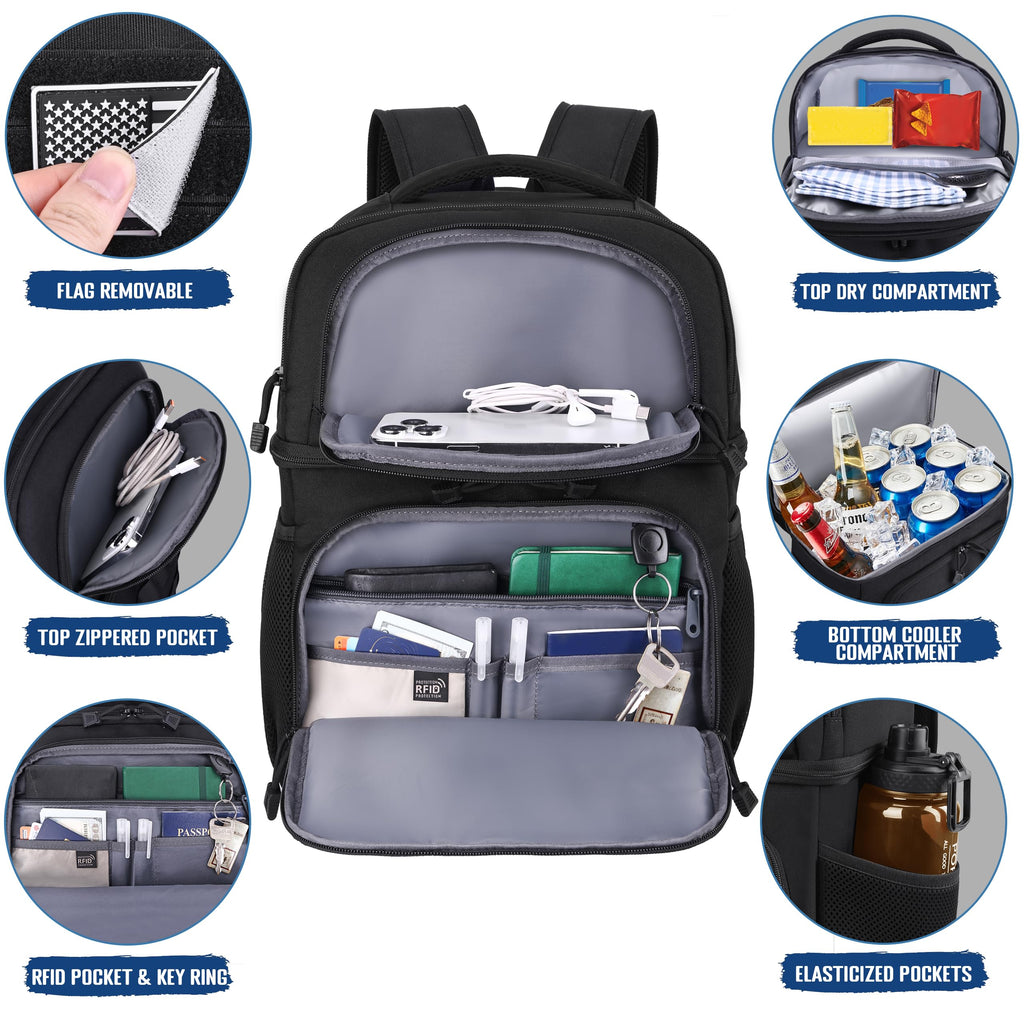 Black Insulated Leakproof Lunch Backpack U711817