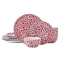 12 Piece Floral Stoneware Dinnerware Set W17089