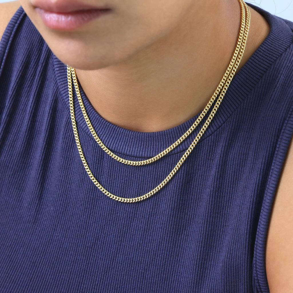 14k Yellow Gold Cuban Chain Necklace P111133