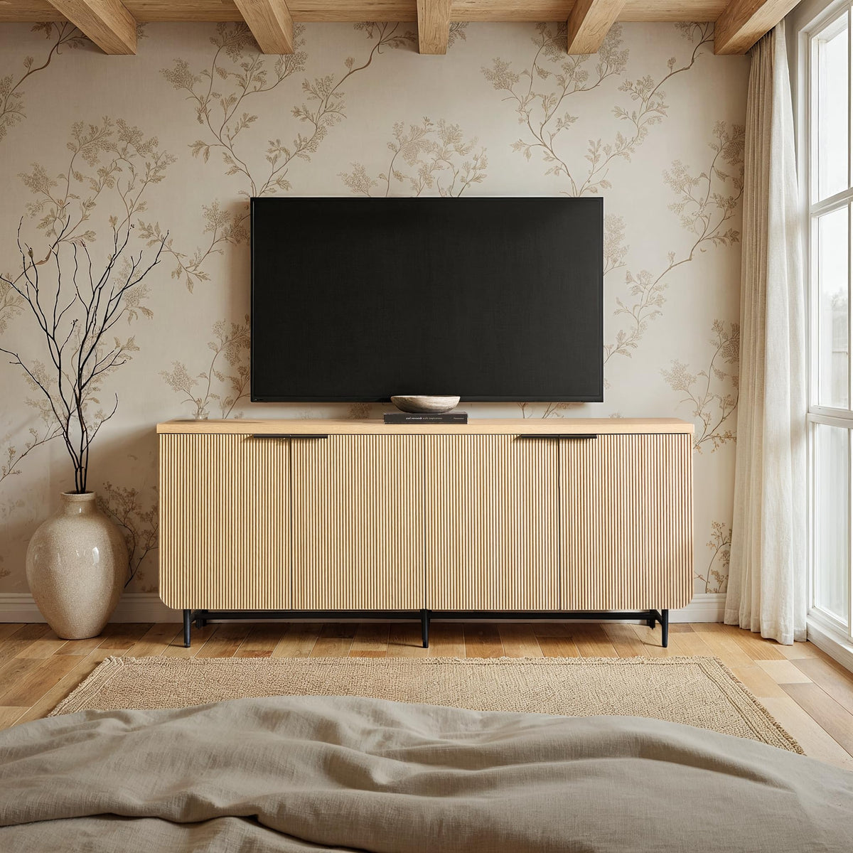 69 Inch Coastal Oak Sideboard Buffet E298430