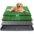 Dog Grass Pad with Tray, 35 x 23 in, 2 Replacement Turf Pads A50884