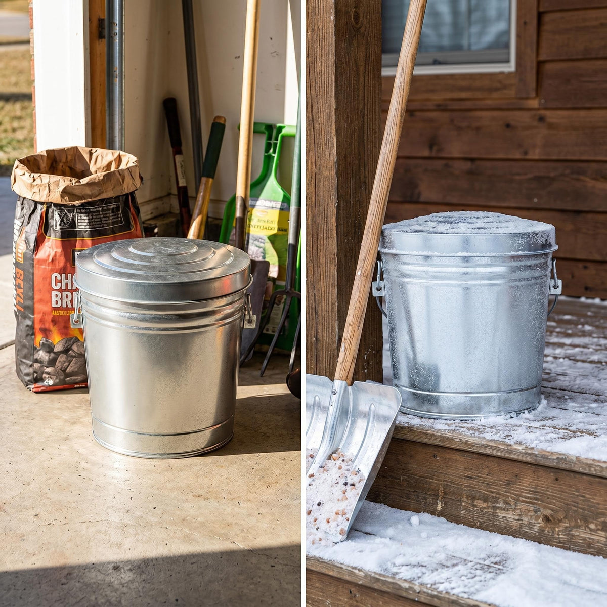 6 Gallon Galvanized Steel Locking Lid Storage Can R221863