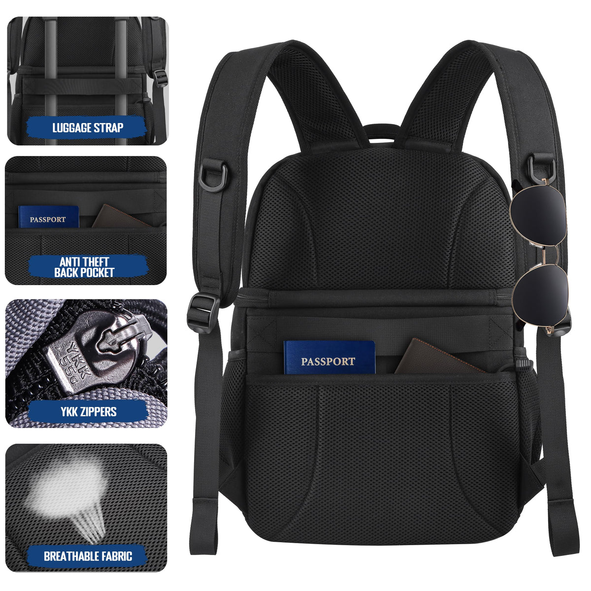 Black Insulated Leakproof Lunch Backpack U711817