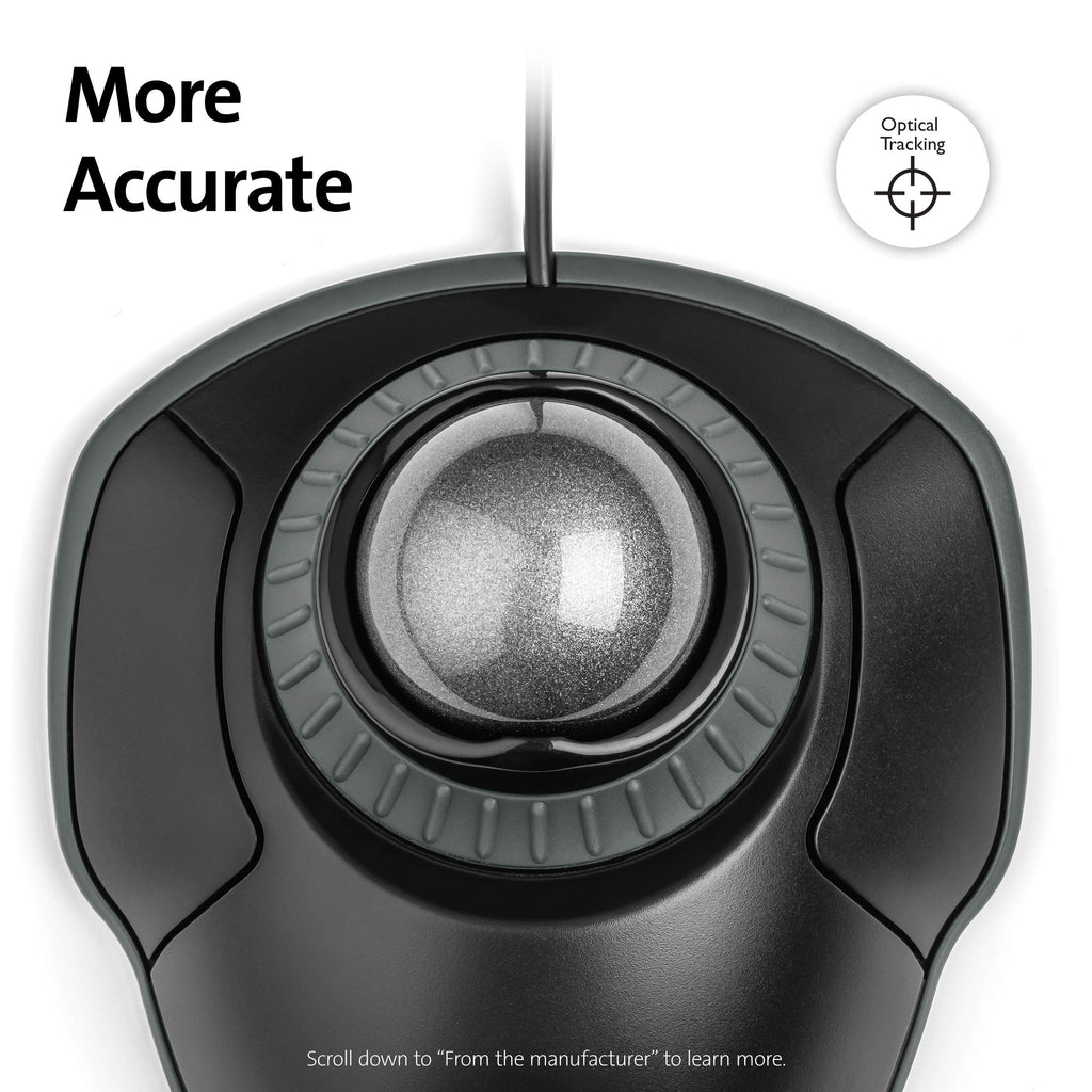 Black-Grey Trackball Mouse with Scroll Ring T629