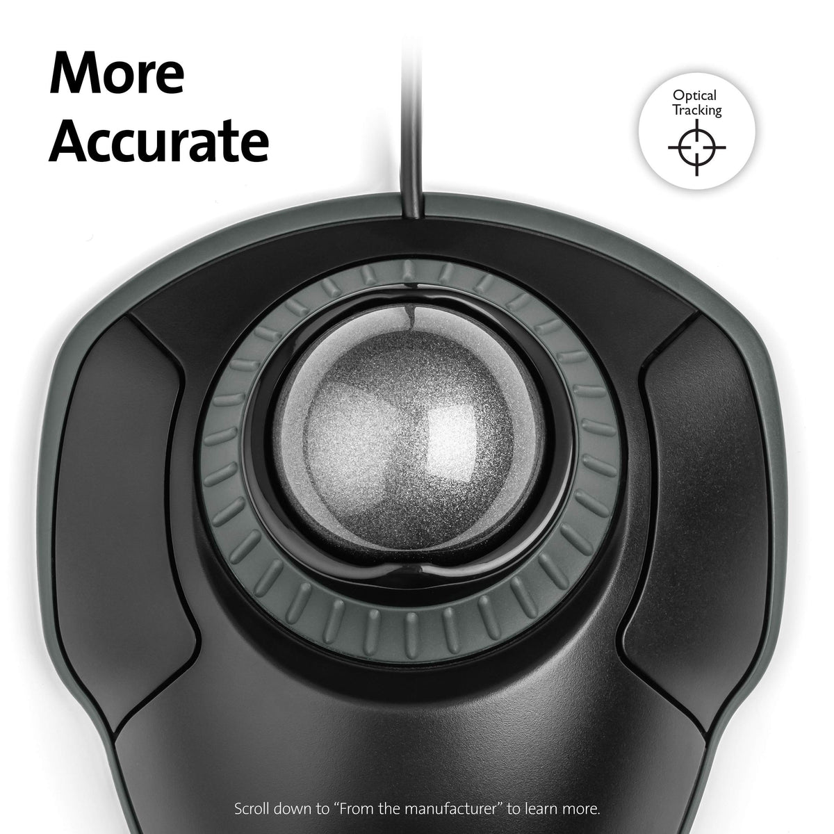 Black-Grey Trackball Mouse with Scroll Ring T629