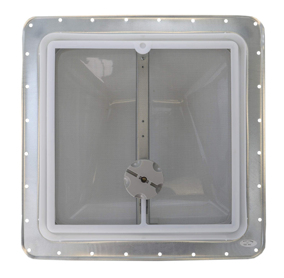 White Manual Crank RV Roof Vent with Screen W290223
