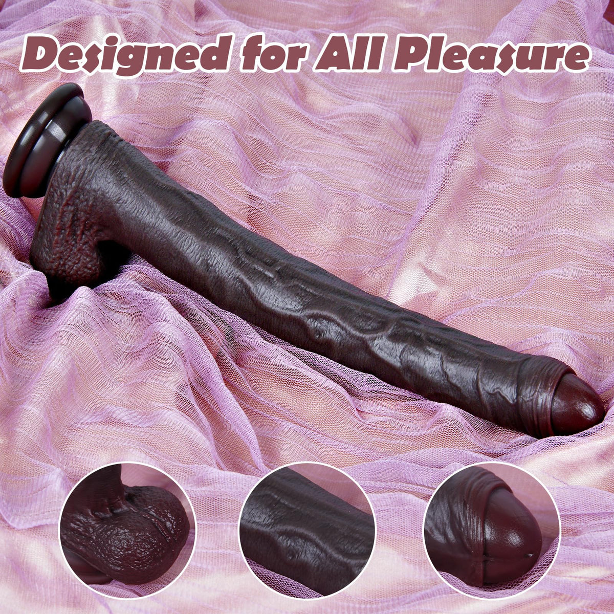 Black Realistic Dildo with Suction Cup X504060