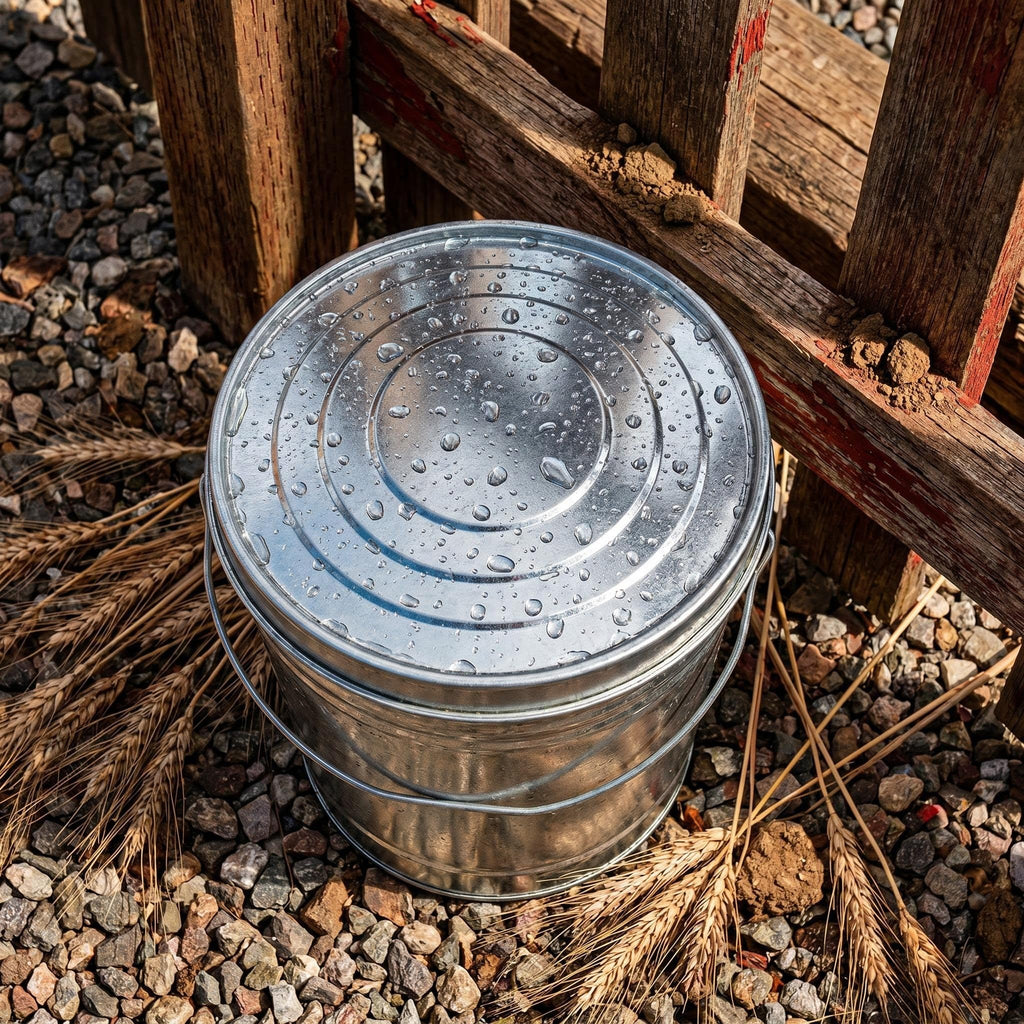 6 Gallon Galvanized Steel Locking Lid Storage Can R221863